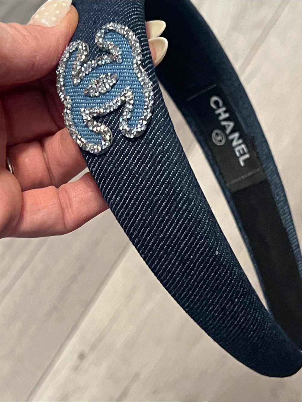 Blue Denim Crystal CC Headband
